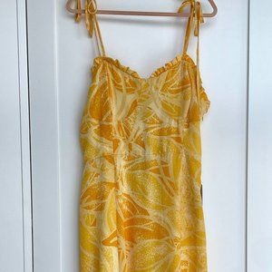 19 Cooper Yellow & Gold Printed Midi Dress